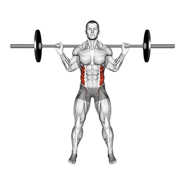 Barbell Standing Twist - Exclusive get you ultimate Strength for Obliques from X health blend   Animated Exercise  Library