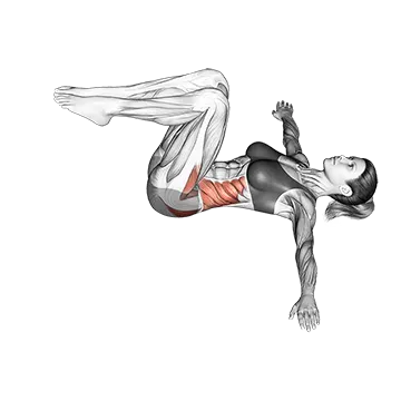 Bent Knee Lying Twist - Exclusive get you ultimate Flexibility for Obliques from X health blend   Animated Exercise  Library