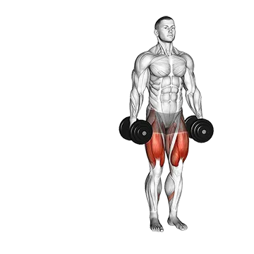 Dumbbell Lateral Lunge - Exclusive get you ultimate Strength for Quadriceps from X health blend   Animated Exercise  Library