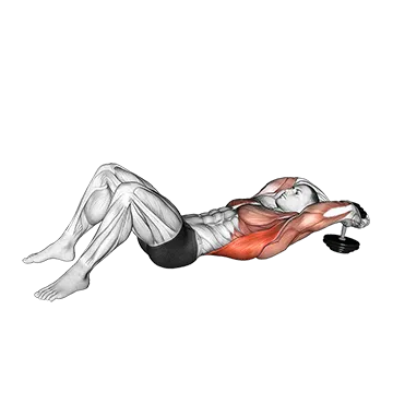 Dumbbell Pullover on Floor - Exclusive get you ultimate Strength for Latissimus Dorsi from X health blend   Animated Exercise  Library