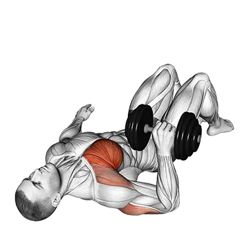 Dumbbell Single Arm Floor Press - Exclusive get you ultimate Strength for Pectoralis from X health blend   Animated Exercise  Library