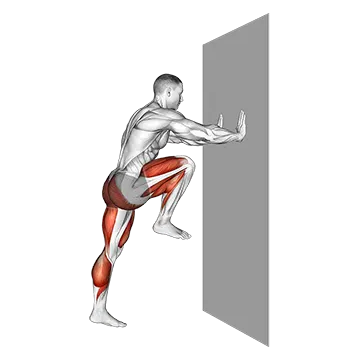 High Knee Against Wall - Exclusive get you ultimate Strength for Quadriceps from X health blend   Animated Exercise  Library