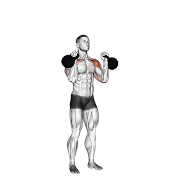 Kettlebell Alternating Press - Exclusive get you ultimate Strength for Deltoids from X health blend   Animated Exercise  Library