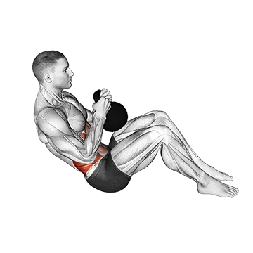 Kettlebell Russian Twist - Exclusive get you ultimate Strength for Obliques from X health blend   Animated Exercise  Library