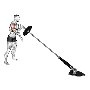 Landmine Single Arm Press - Exclusive get you ultimate Strength for Deltoids from X health blend   Animated Exercise  Library