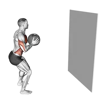 Medicine Ball Chest Pass Against Wall - Exclusive get you ultimate Strength for Chest from X health blend   Animated Exercise  Library