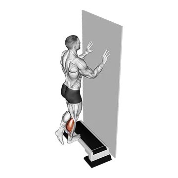 Single Leg Calf Raise off Step - Exclusive get you ultimate Strength for Calves from X health blend   Animated Exercise  Library