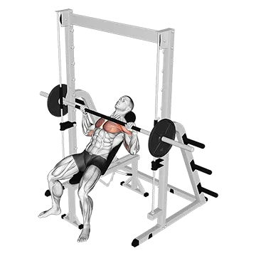 Smith Incline Bench Press - Exclusive get you ultimate Strength for Pectoralis from X health blend   Animated Exercise  Library