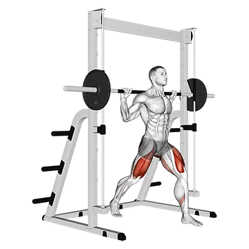 Smith Split Squat - Exclusive get you ultimate Strength for Quadriceps from X health blend   Animated Exercise  Library