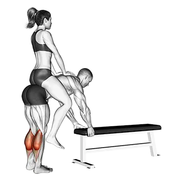 Weighted Donkey Calf Raise - Exclusive get you ultimate Strength for Calves from X health blend   Animated Exercise  Library