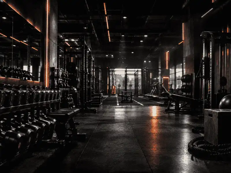 A premium fitness club interior with quality equipment